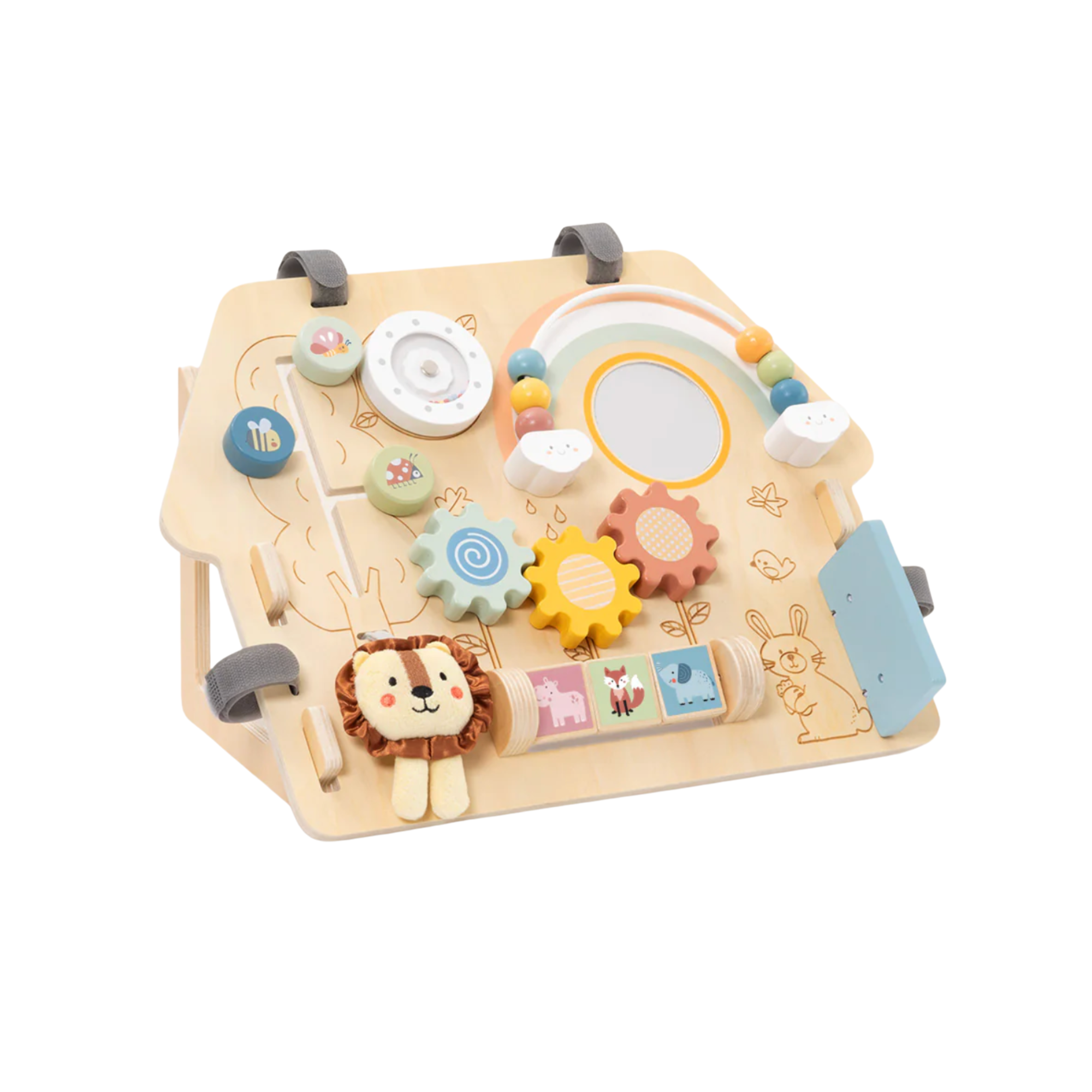 Montessori Wooden Busy Board - hands-on learning for toddlers by Tokiplay