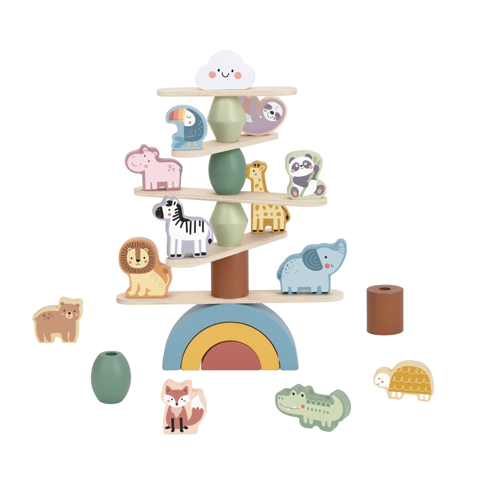 Balance Jungle Tower wooden toy by Tokiplay